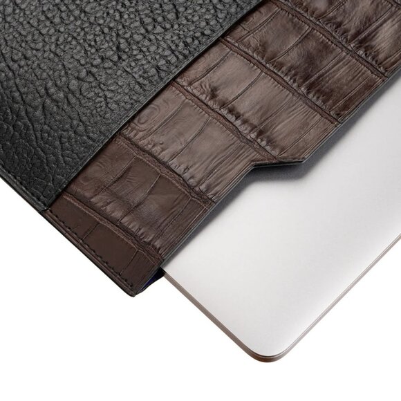 Handcrafted Alligator Laptop Cover – Slim Design Brown Color - Picture 4 of 5